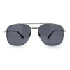 Mobster Metal Jewel Chain Flat Top Brow Rectangle Mogul Sunglasses