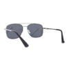 Mobster Metal Jewel Chain Flat Top Brow Rectangle Mogul Sunglasses