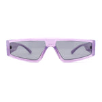 80s Beveled Thick Plastic Flat Top Narrow Rectangle Sunglasses