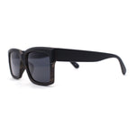 Mens Matte Square Bevel Thick Horn Rim Gentleman Sunglasses