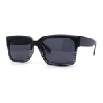 Mens Matte Square Bevel Thick Horn Rim Gentleman Sunglasses