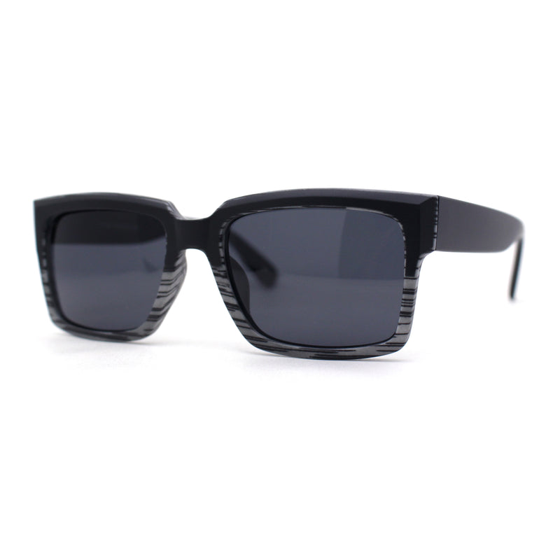 Mens Matte Square Bevel Thick Horn Rim Gentleman Sunglasses