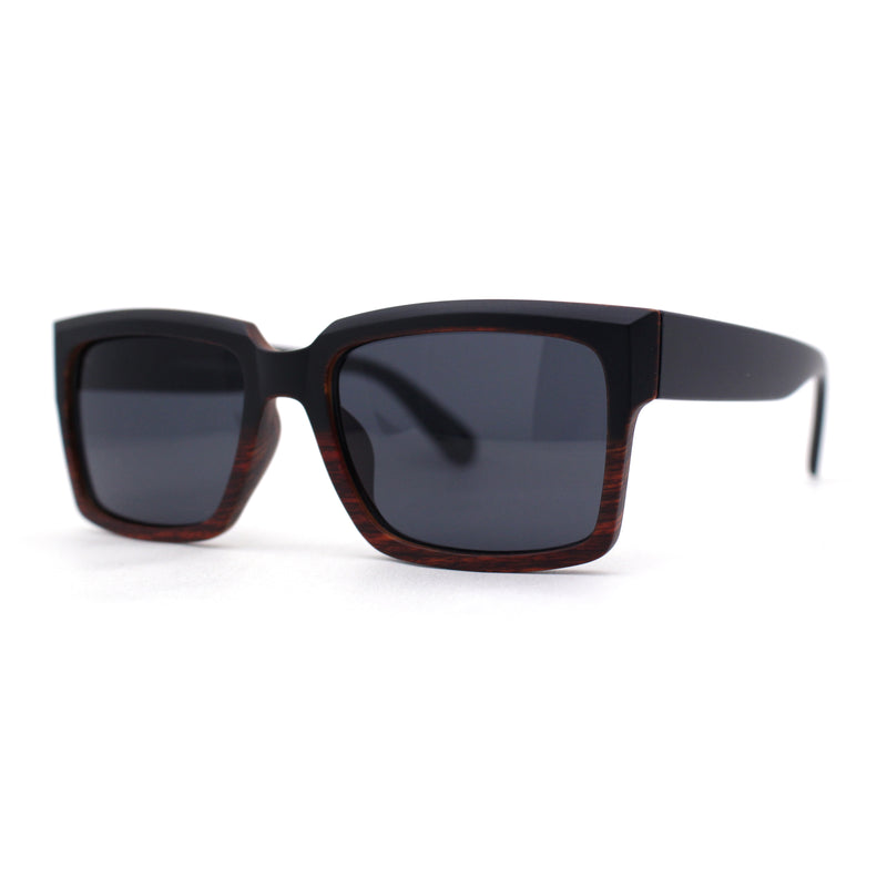 Mens Matte Square Bevel Thick Horn Rim Gentleman Sunglasses