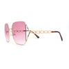 Womens Diva Jewel Chain Arm Metal Rim Butterfly Sunglasses