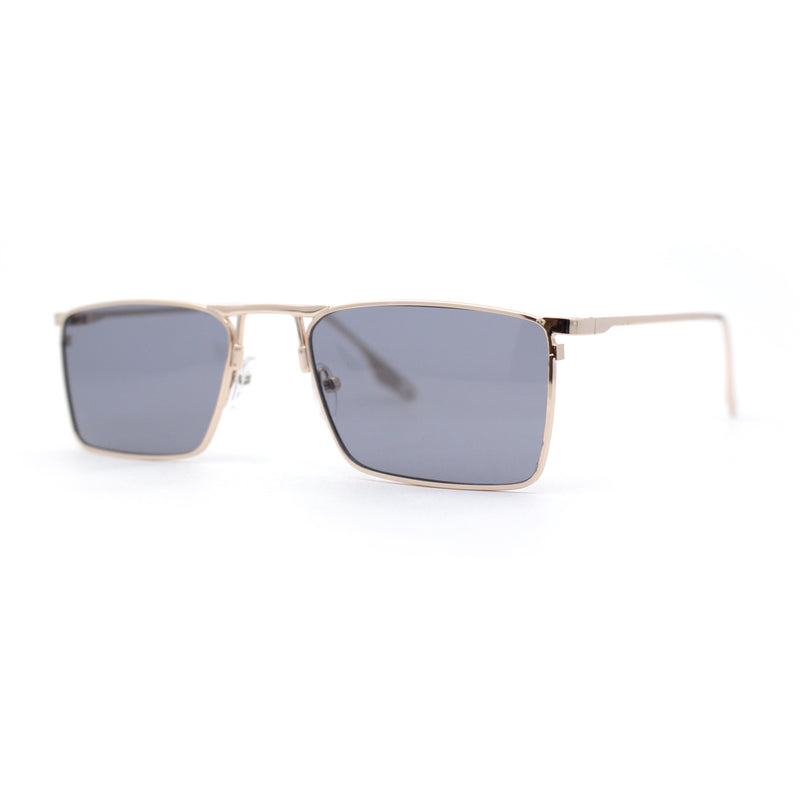 Gentlemans Fancy Rectangle Metal Rim Sunglasses