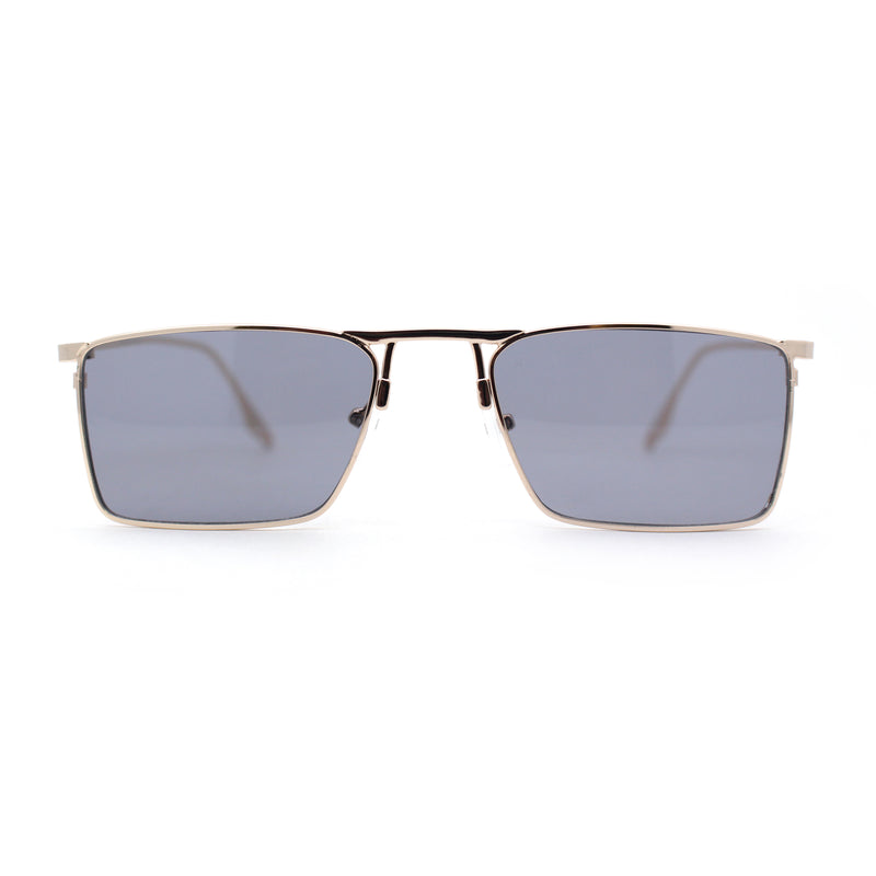 Gentlemans Fancy Rectangle Metal Rim Sunglasses