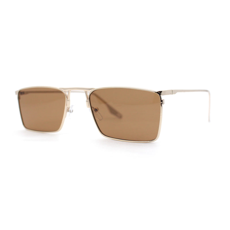 Gentlemans Fancy Rectangle Metal Rim Sunglasses