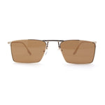 Gentlemans Fancy Rectangle Metal Rim Sunglasses