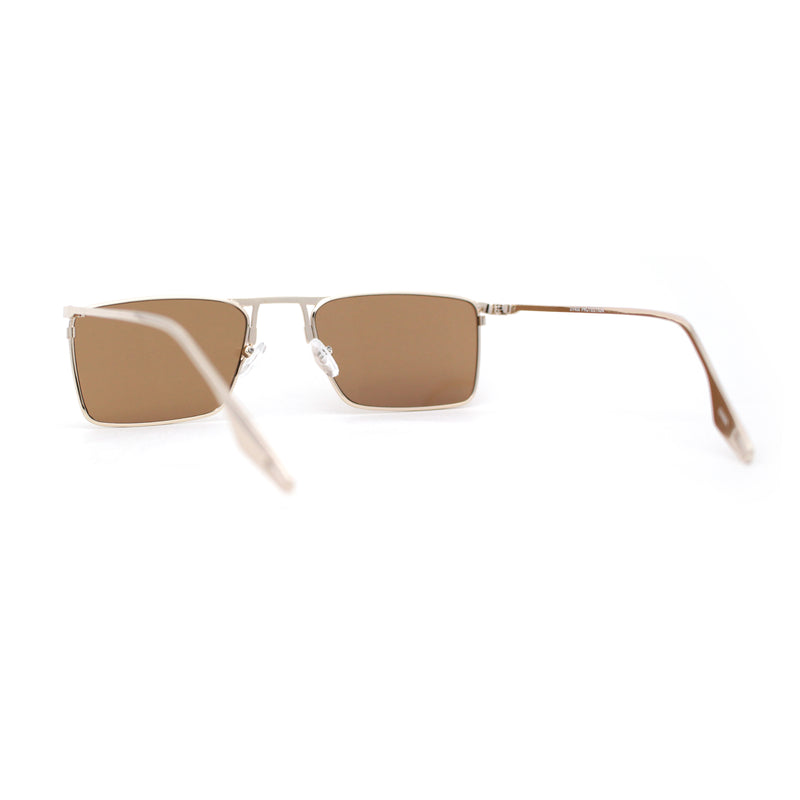 Gentlemans Fancy Rectangle Metal Rim Sunglasses