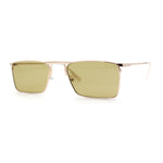 Gentlemans Fancy Rectangle Metal Rim Sunglasses