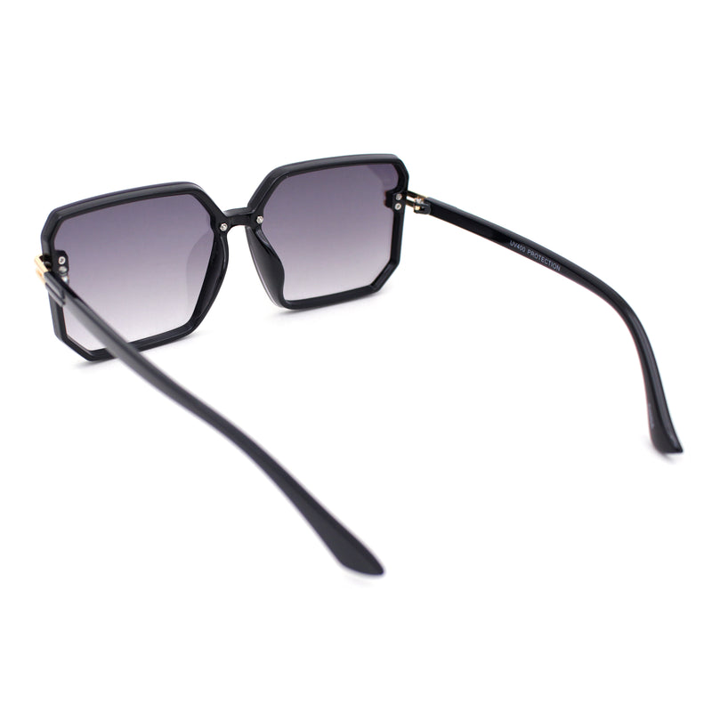 Classy Rimless Squared Rectangle Luxury Plastic Fashoin Sunglasses