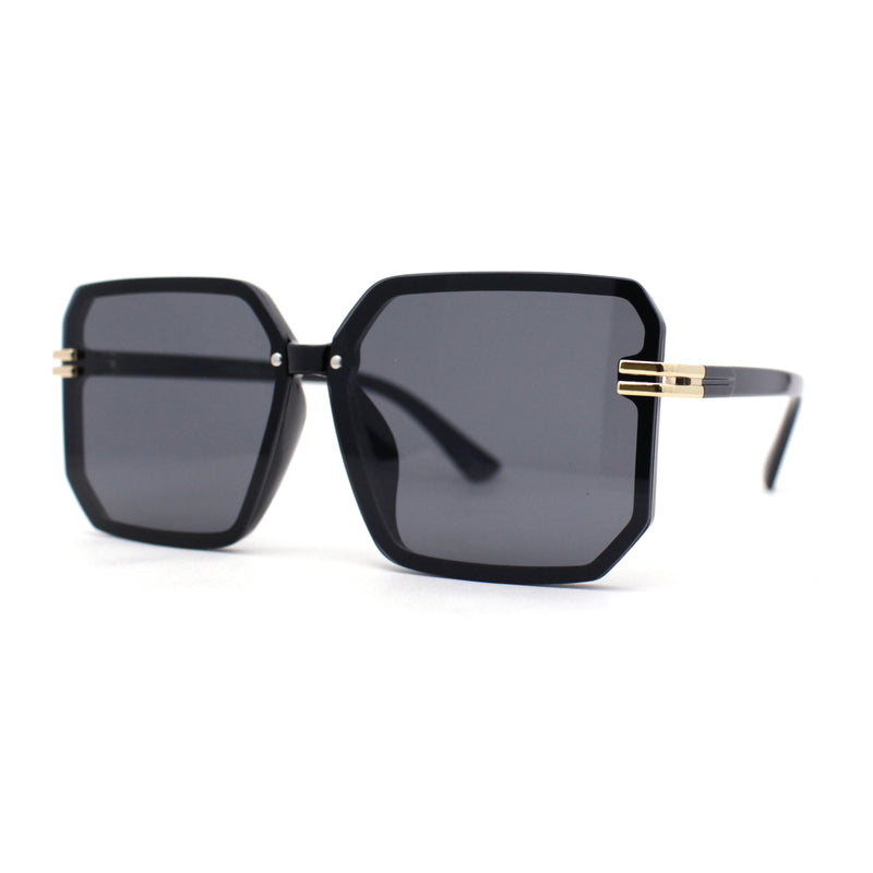 Classy Rimless Squared Rectangle Luxury Plastic Fashoin Sunglasses