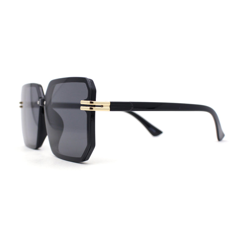 Classy Rimless Squared Rectangle Luxury Plastic Fashoin Sunglasses