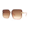 Classy Rimless Squared Rectangle Luxury Plastic Fashoin Sunglasses