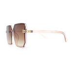Classy Rimless Squared Rectangle Luxury Plastic Fashoin Sunglasses