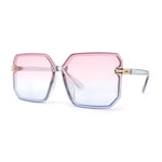 Classy Rimless Squared Rectangle Luxury Plastic Fashoin Sunglasses