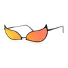 Funky Feather Leaf Shape High Temple Metal Rim Sunglasses