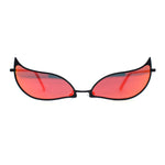 Funky Feather Leaf Shape High Temple Metal Rim Sunglasses