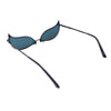 Funky Feather Leaf Shape High Temple Metal Rim Sunglasses