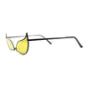 Funky Feather Leaf Shape High Temple Metal Rim Sunglasses