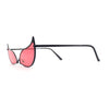 Funky Feather Leaf Shape High Temple Metal Rim Sunglasses