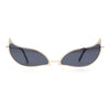 Funky Feather Leaf Shape High Temple Metal Rim Sunglasses