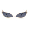 Funky Feather Leaf Shape High Temple Metal Rim Sunglasses