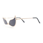 Funky Feather Leaf Shape High Temple Metal Rim Sunglasses