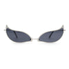 Funky Feather Leaf Shape High Temple Metal Rim Sunglasses