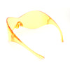 XL Oversized Duckbill Curved Wrap Rimless Shield Plastic Sunglasses Pink