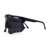 Large Coverage Mirror Lens Shield Curved Wrap Sport Sunglasses