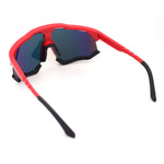 Large Coverage Mirror Lens Shield Curved Wrap Sport Sunglasses