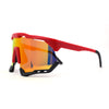 Large Coverage Mirror Lens Shield Curved Wrap Sport Sunglasses