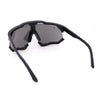 Large Coverage Mirror Lens Shield Curved Wrap Sport Sunglasses