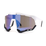 Large Coverage Mirror Lens Shield Curved Wrap Sport Sunglasses