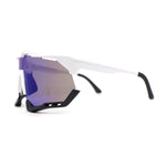 Large Coverage Mirror Lens Shield Curved Wrap Sport Sunglasses