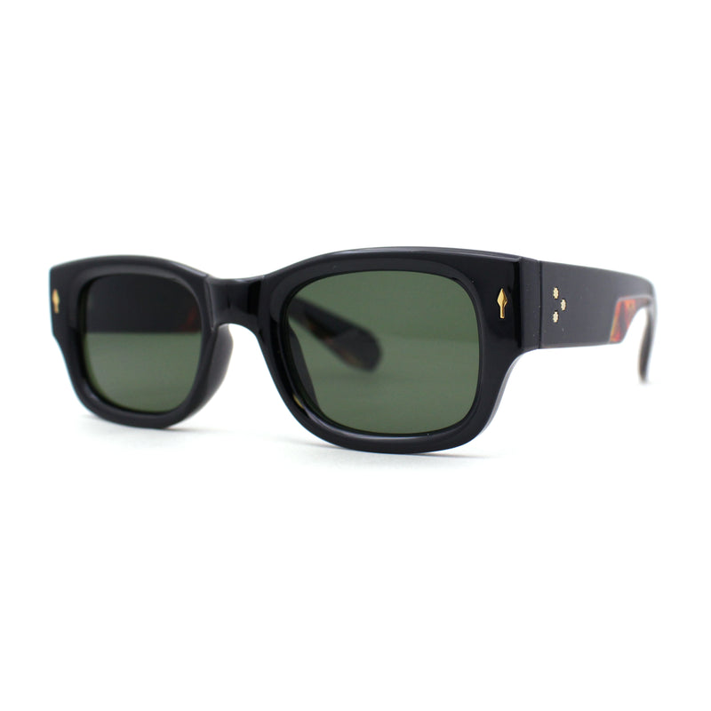 Classy Gentlemans Narrow Rectangle Thick Plastic Arm Sunglasses