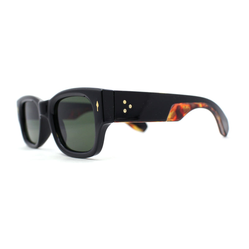 Classy Gentlemans Narrow Rectangle Thick Plastic Arm Sunglasses