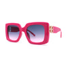 Womens Thick Plastic Butterfly Rectangle Designer Fashion Sunglasses