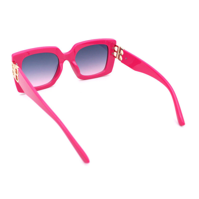 Womens Thick Plastic Butterfly Rectangle Designer Fashion Sunglasses