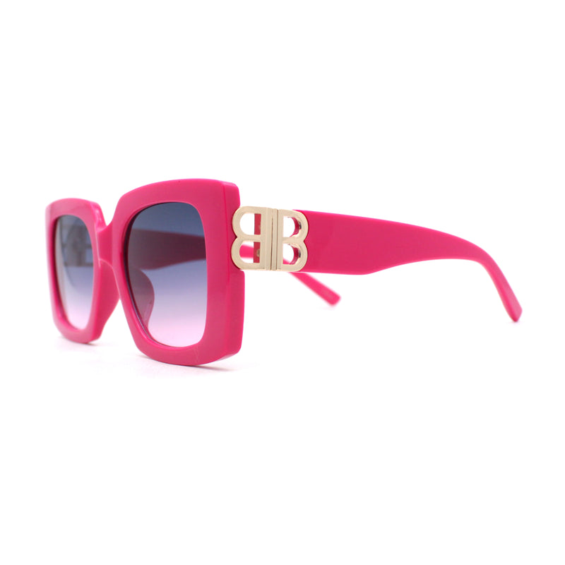 Womens Thick Plastic Butterfly Rectangle Designer Fashion Sunglasses