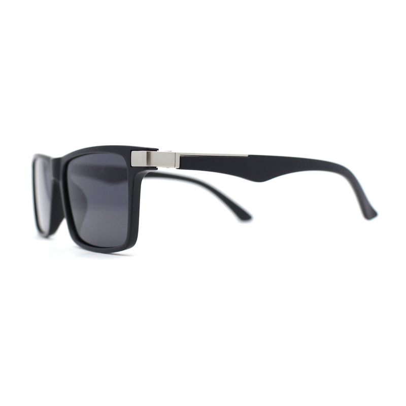 Polarized Mens Narrow Rectangle Gentlemanly Plastic Sunglasses