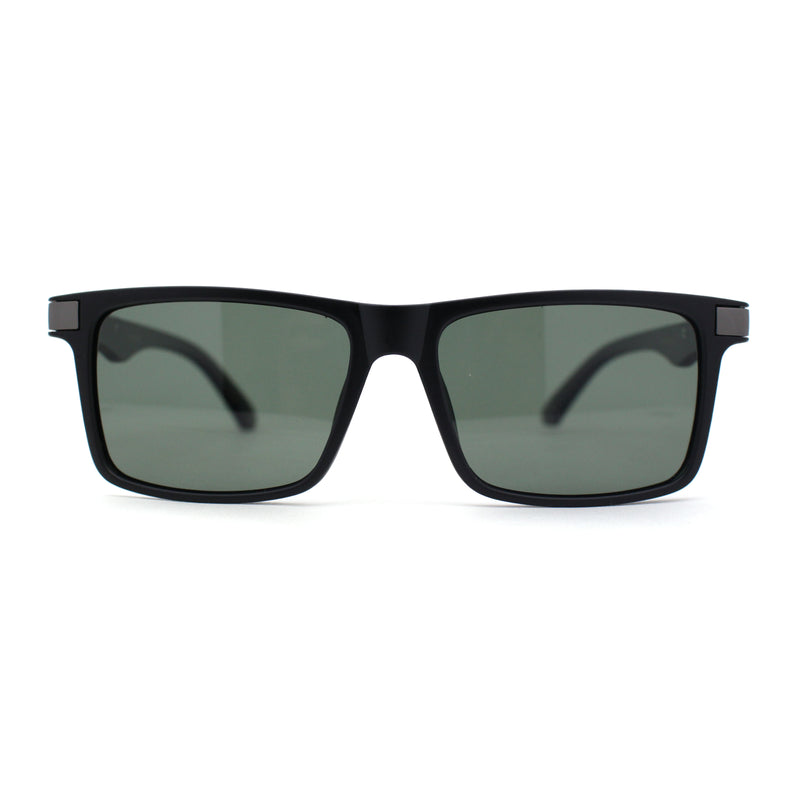 Polarized Mens Narrow Rectangle Gentlemanly Plastic Sunglasses