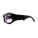 Trendy Fashion Curved Wrap Sport Thick Plastic Sunglasses