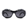 Trendy Fashion Curved Wrap Sport Thick Plastic Sunglasses