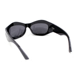 Trendy Fashion Curved Wrap Sport Thick Plastic Sunglasses