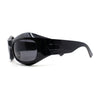 Trendy Fashion Curved Wrap Sport Thick Plastic Sunglasses