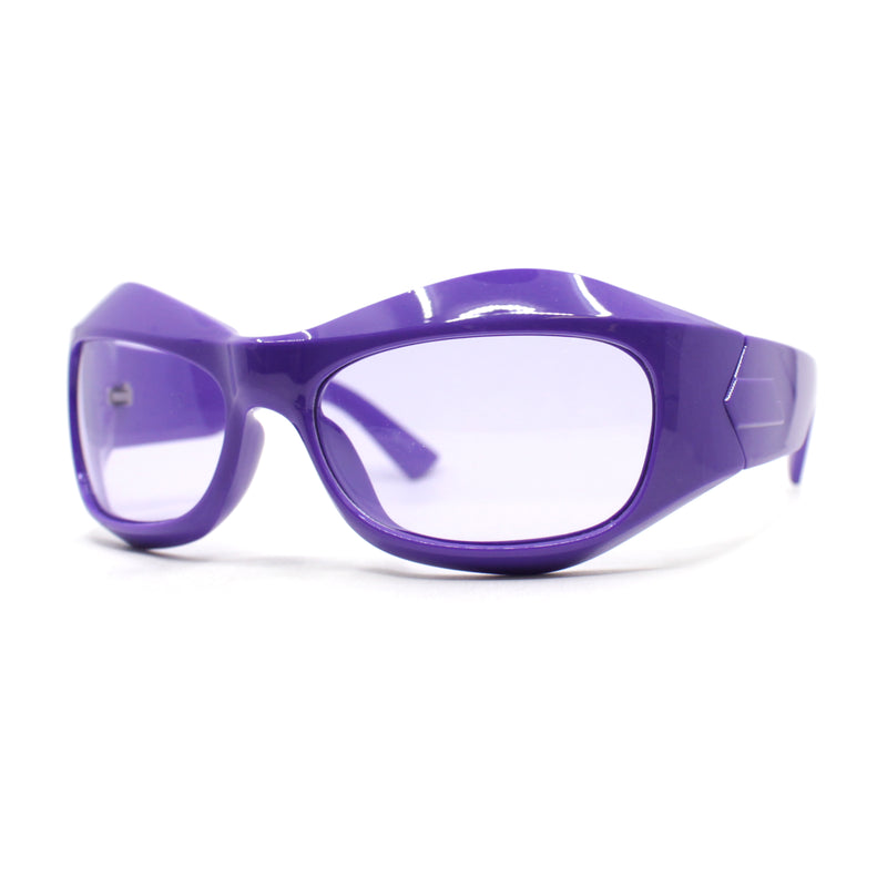 Bottega Veneta wrap around purple sunglasses