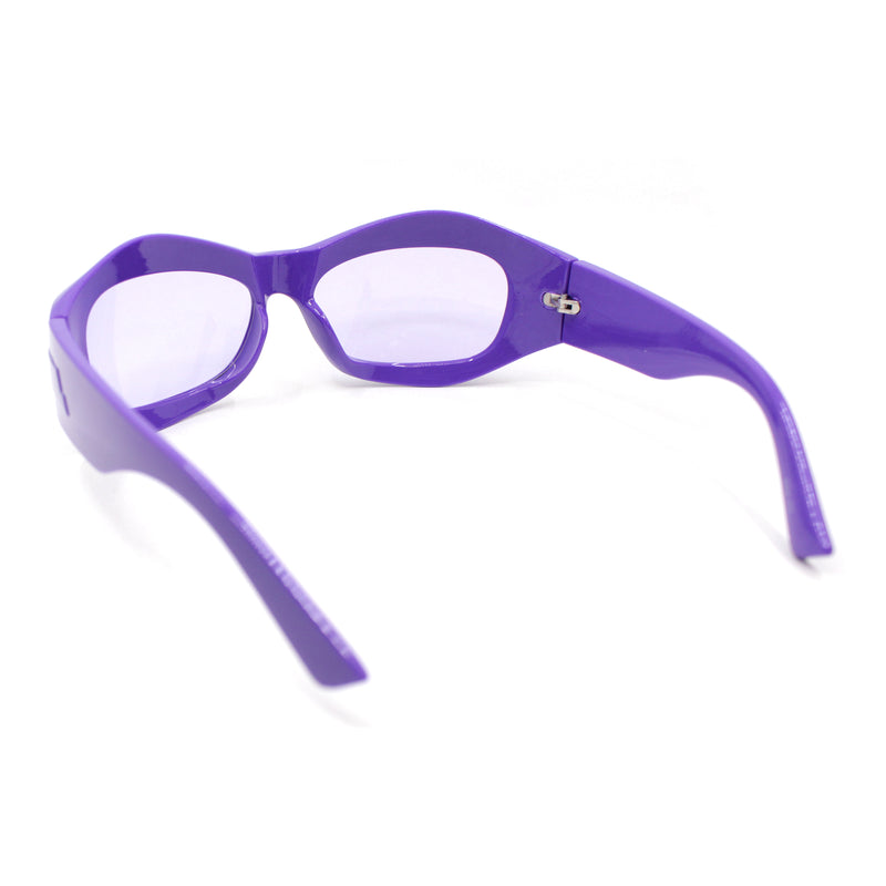 Trendy Fashion Curved Wrap Sport Thick Plastic Sunglasses