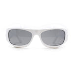 Trendy Fashion Curved Wrap Sport Thick Plastic Sunglasses